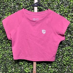 Hawaiis Finest Pink Crop Top with Logo size Large